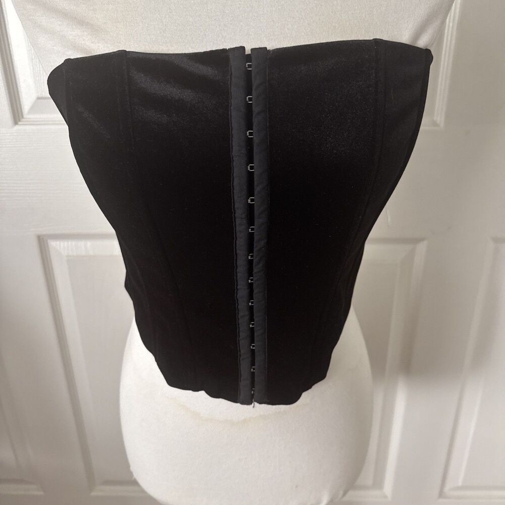 Beverly And Beck Womens Velvet Corset Top Small Black Whimsigoth‎ Witchy Goth
